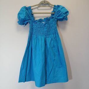 Daze dayz womens small puffer sleeve mini dress smocked sky blue